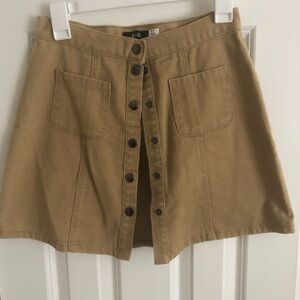 BDG Camel Button-Down Mini Skirt